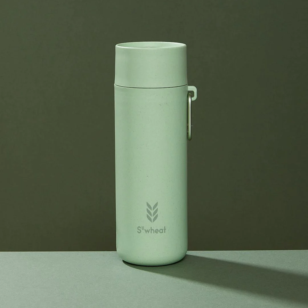 a reusable bottle (made from waste wheat)
