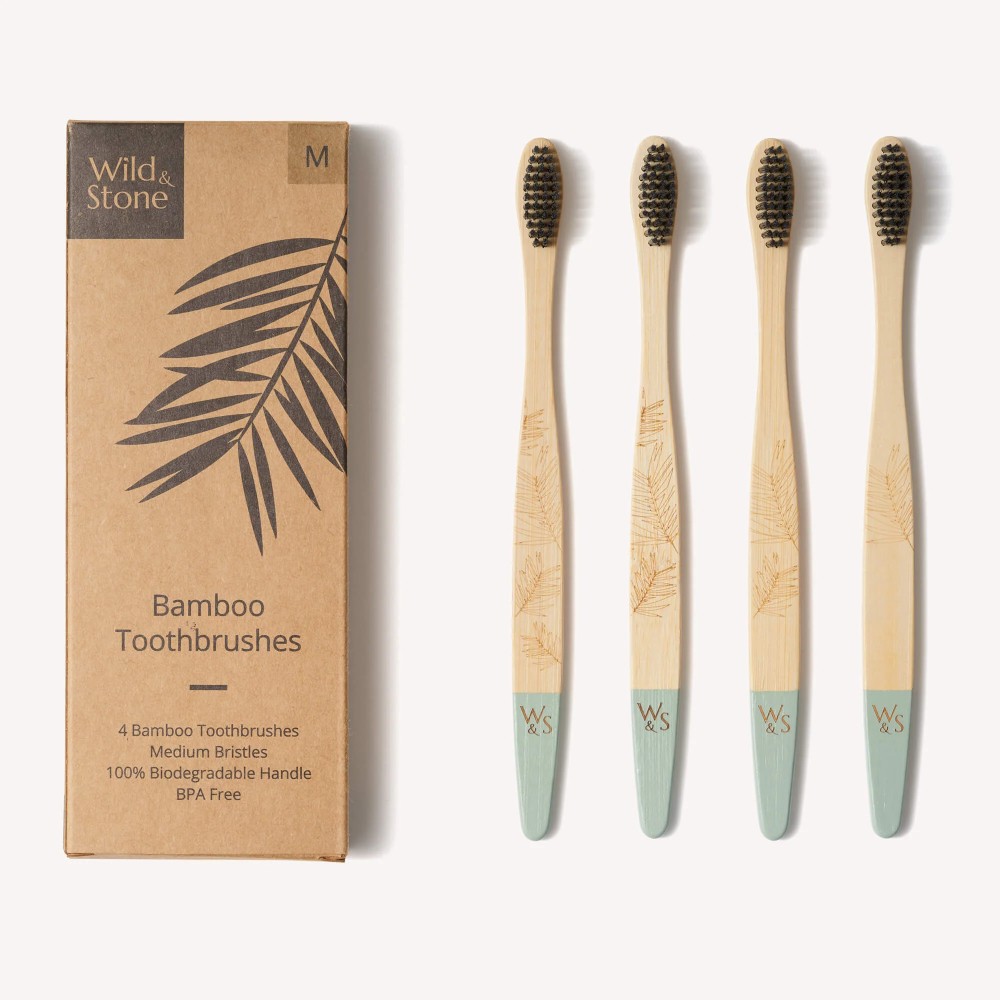 boxes of beautiful bamboo toothbrushes