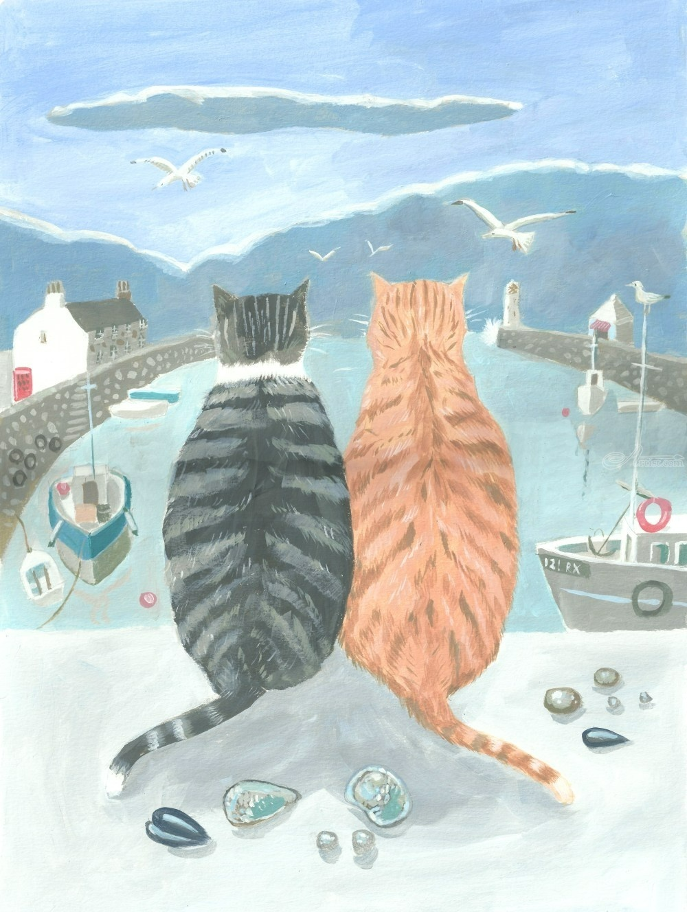 cats in the harbour Mary Stubberfield