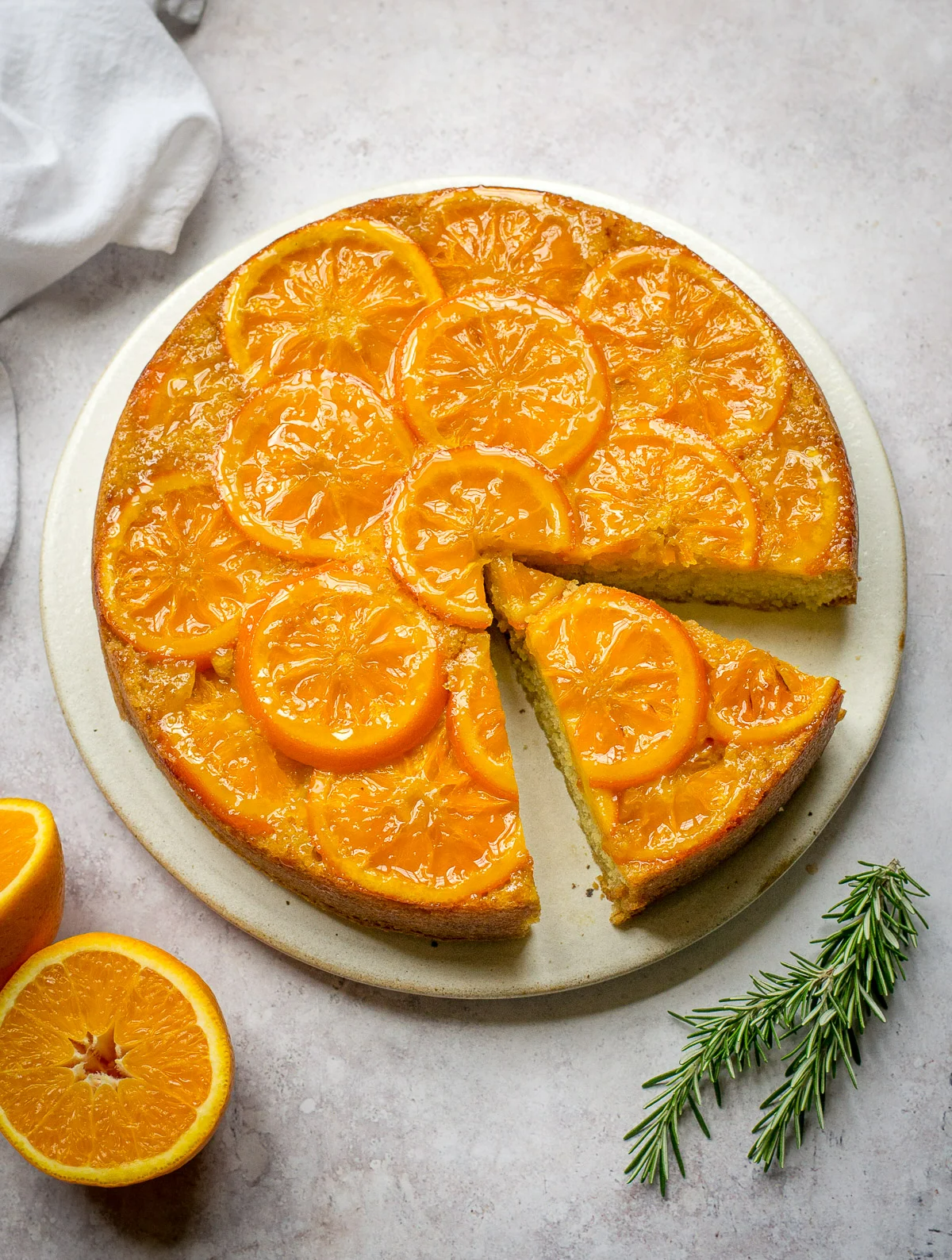 sticky vegan orange cake