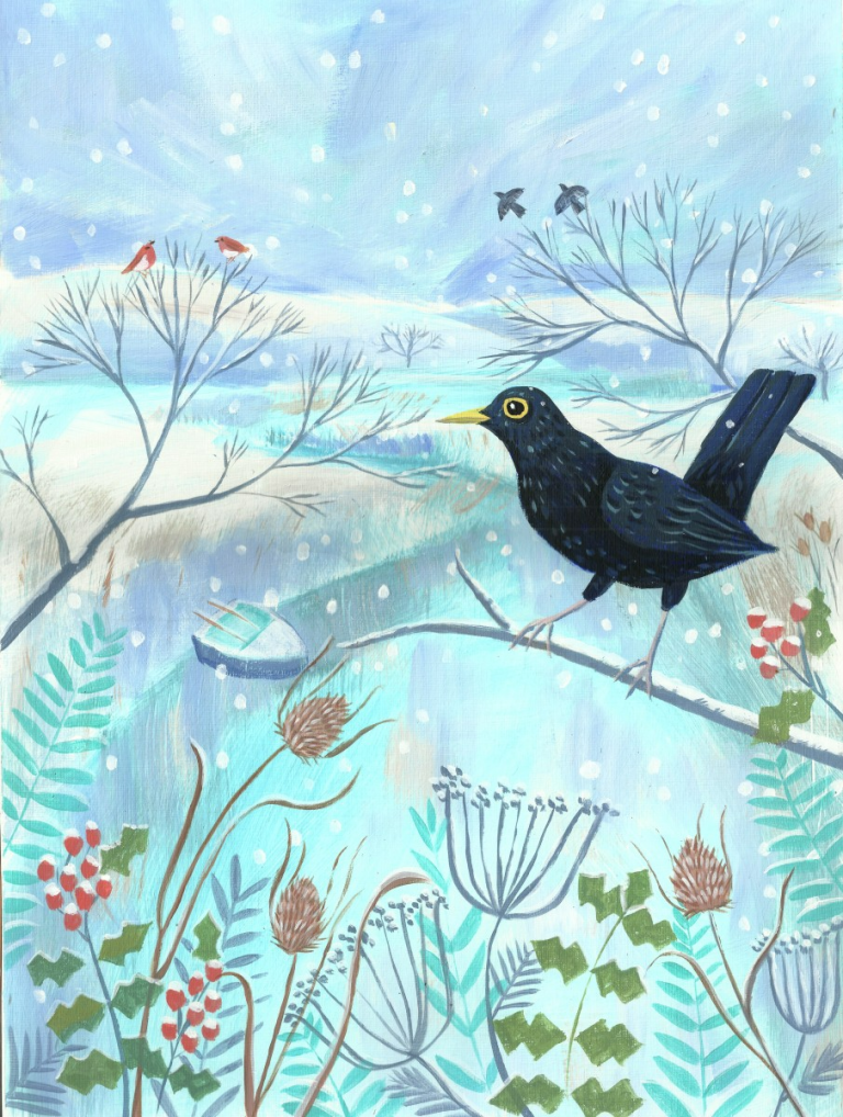 winter blackbird Mary Stubberfield