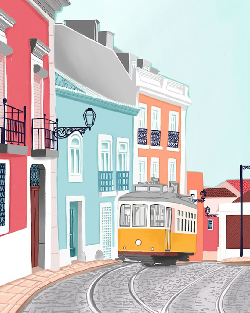 Lisbon tram Simply Katy Prints