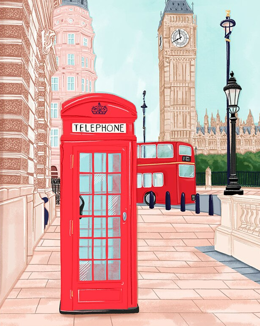 London phone box Simply Katy Prints
