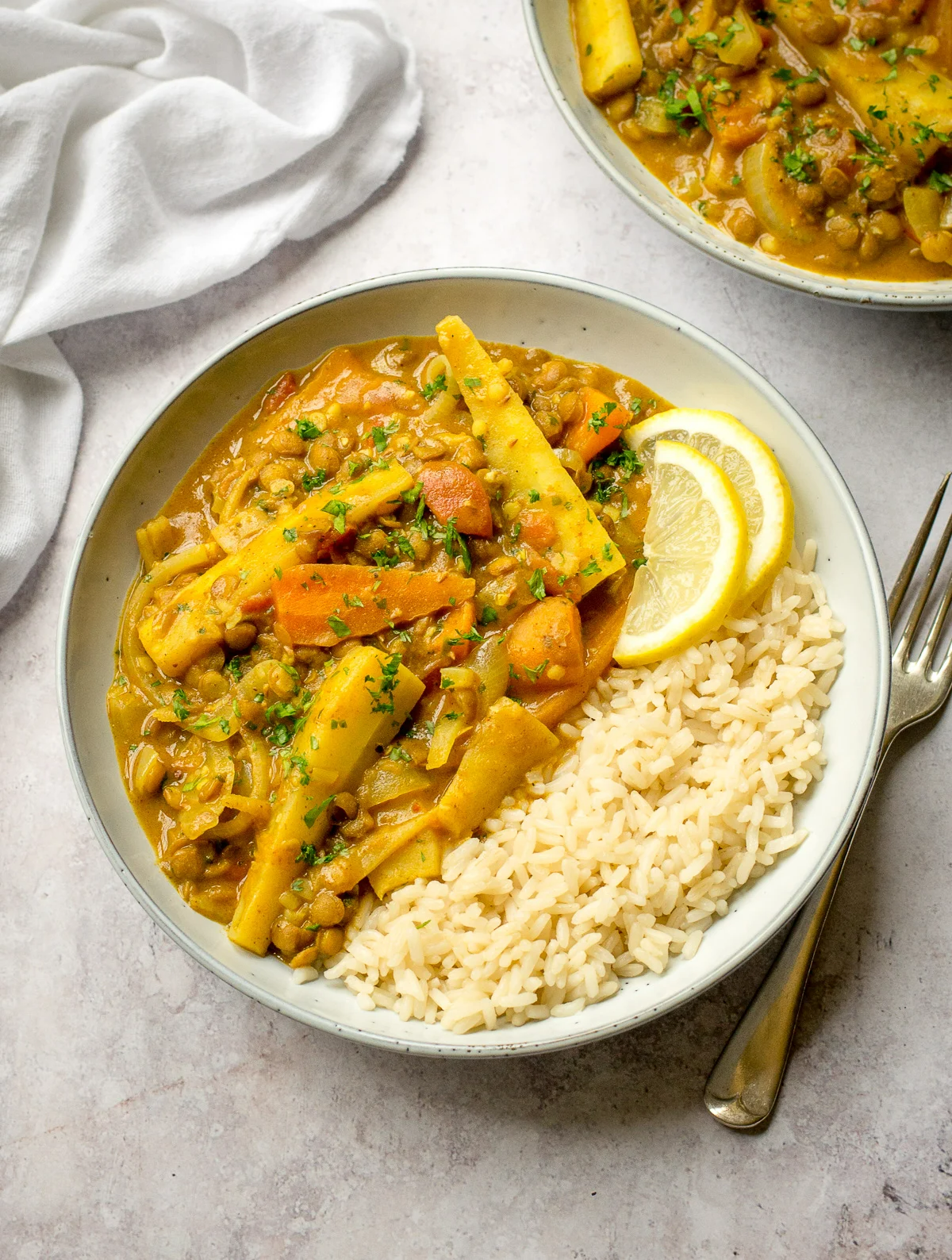 parsnip curry with lentils