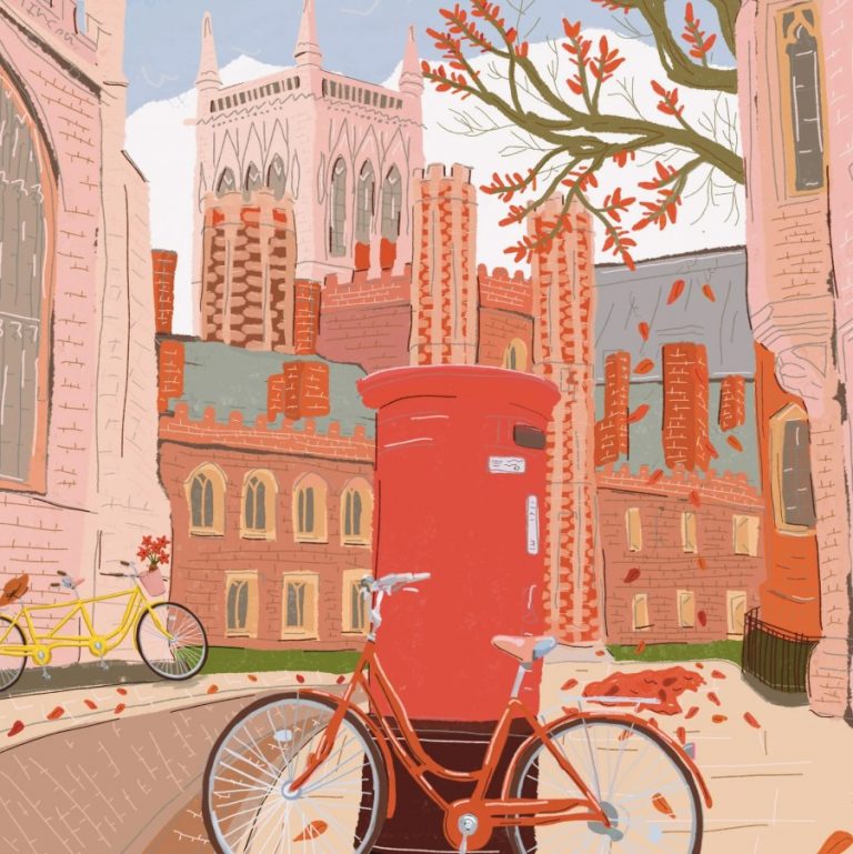 post box Cambridge Purple