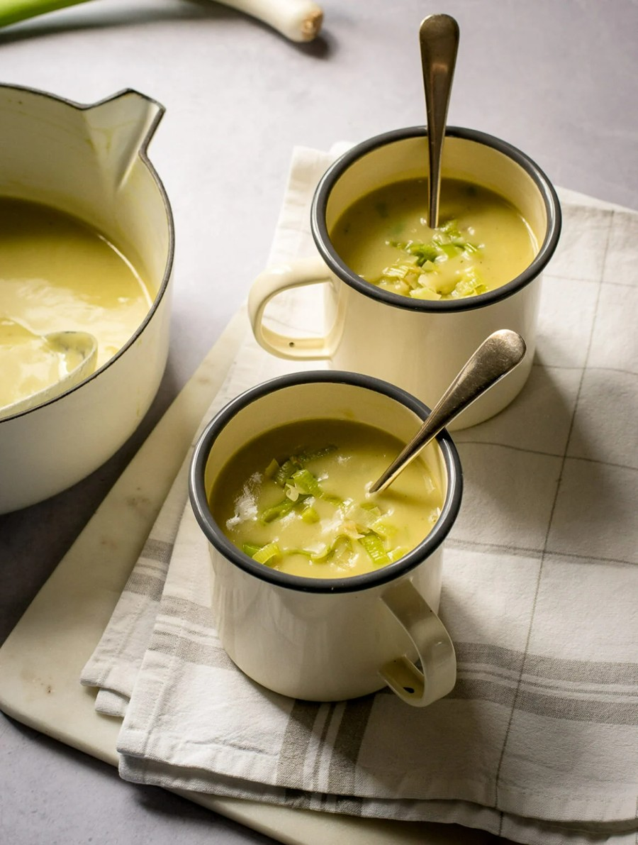vegan leek potato soup