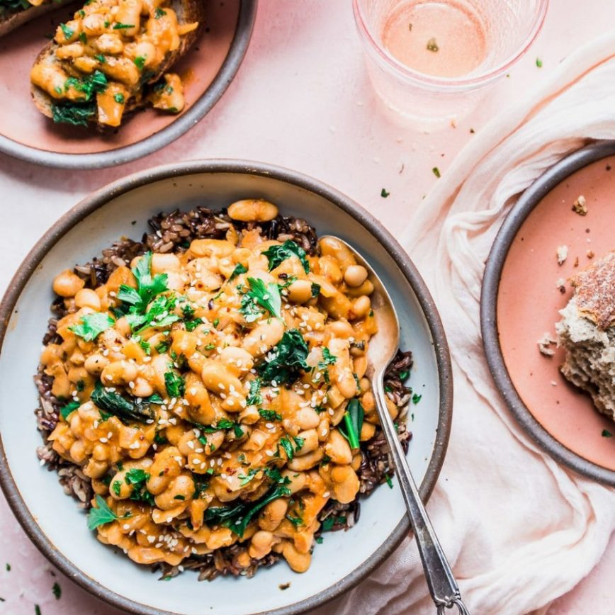 creamy white beans with kale