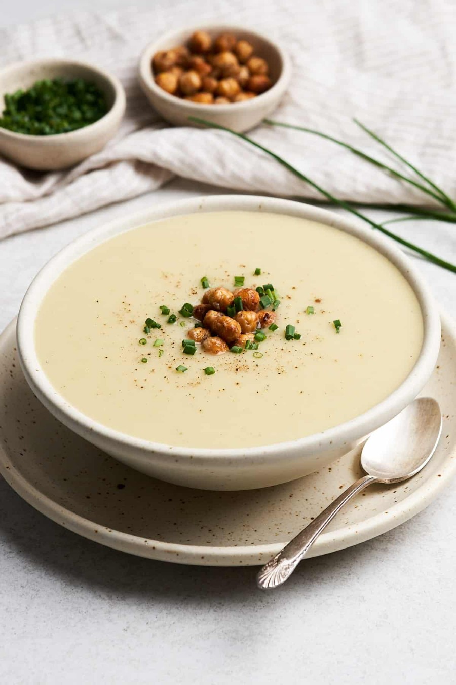 homemade vegan leek and potato soup