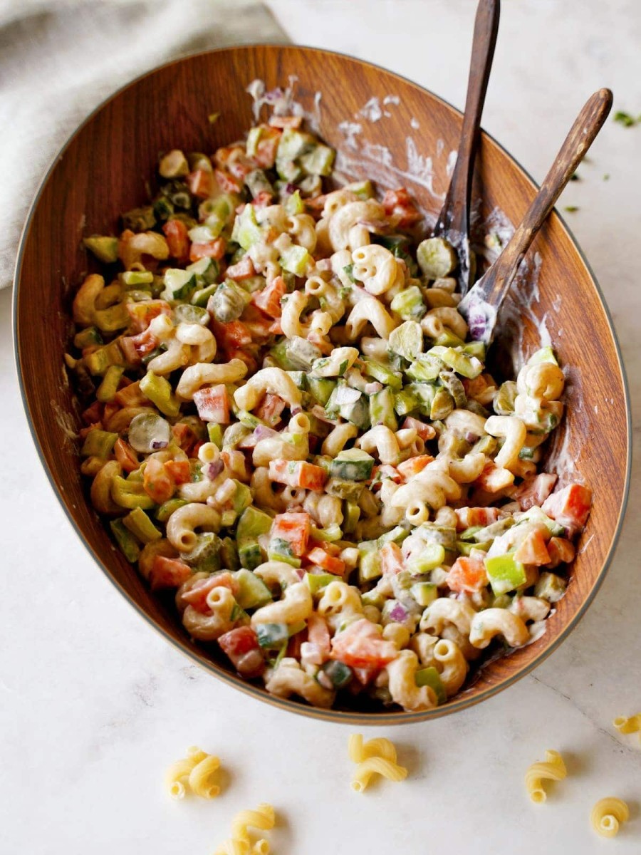 mayo-free healthy pasta salad recipe
