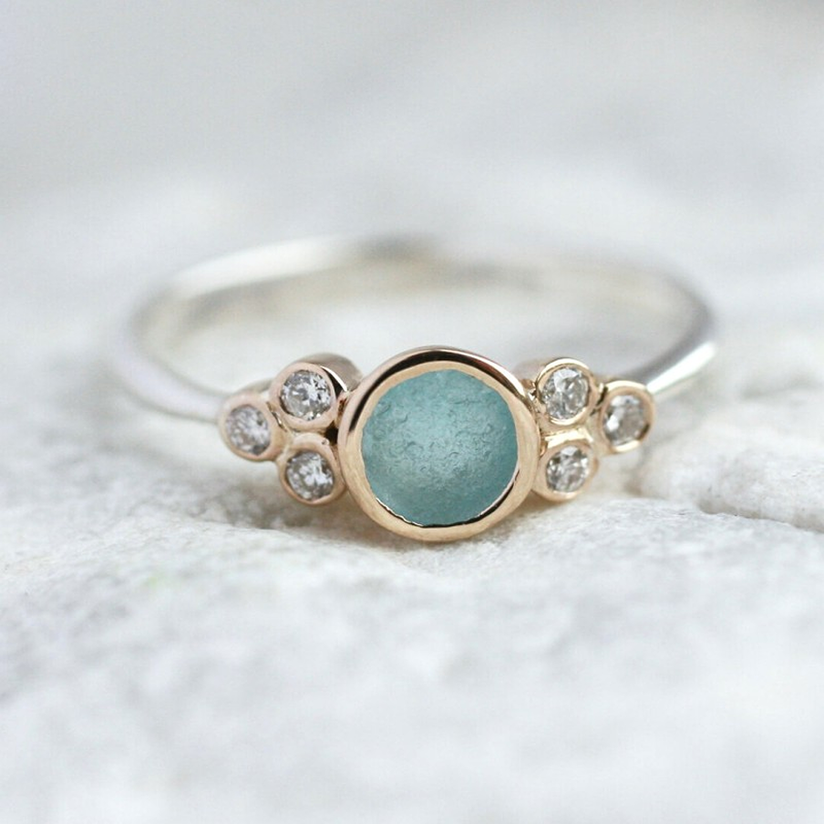 seaglass engagement ring