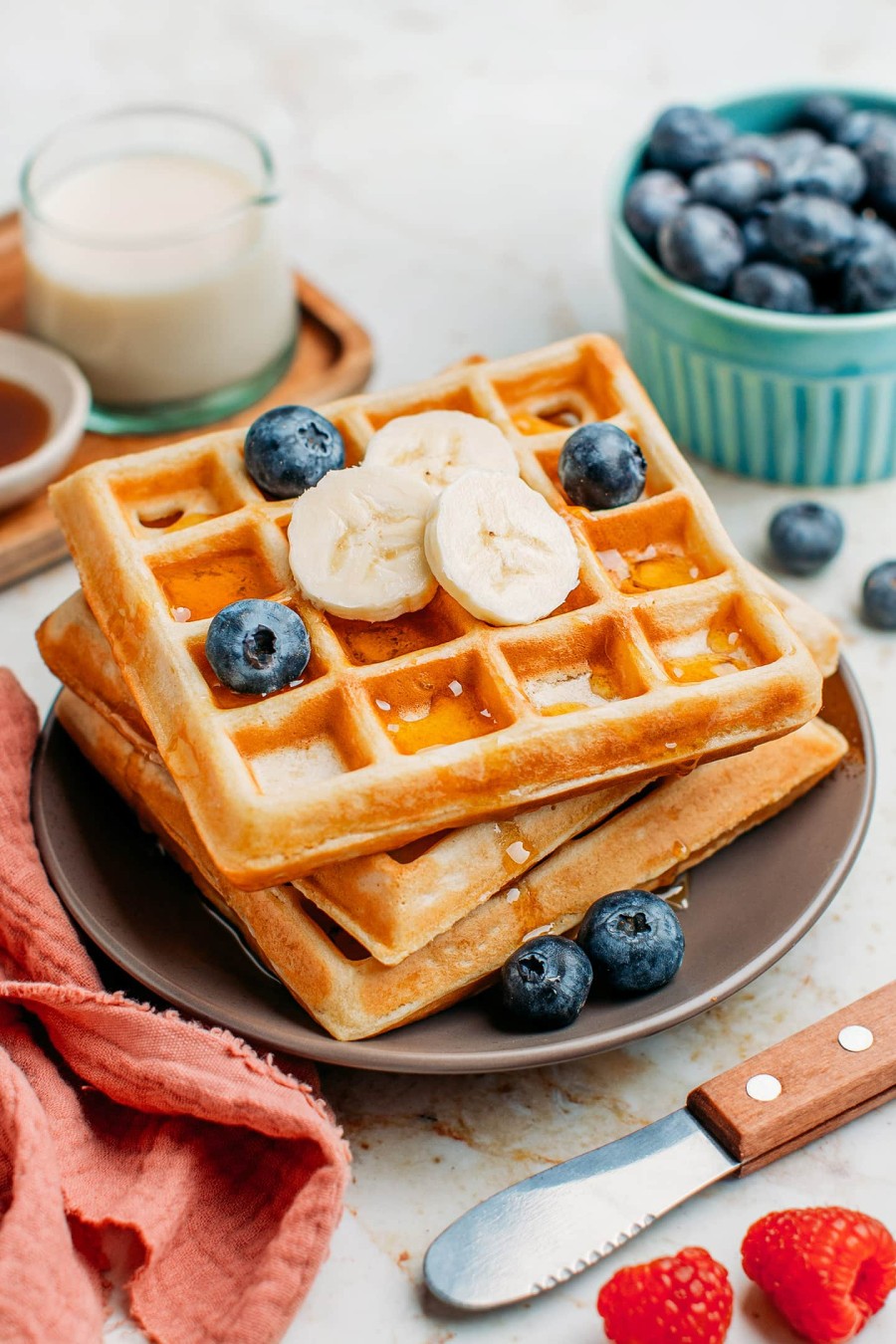 homemade (vegan) waffles for breakfast