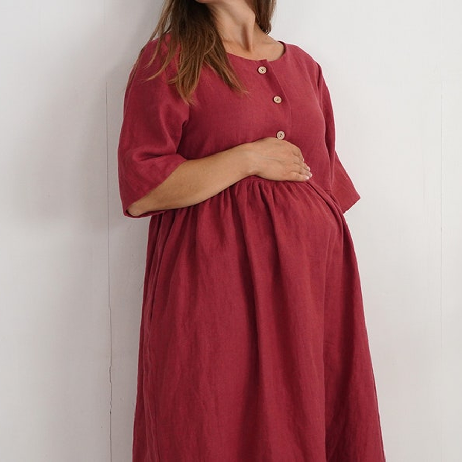 linen maternity dress