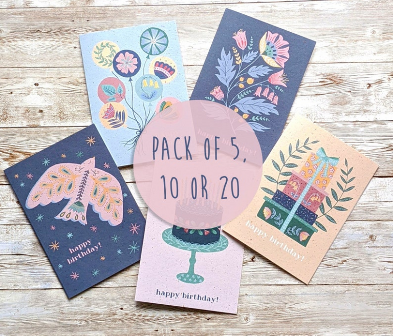 Scandi-inspired recycled greetings cards