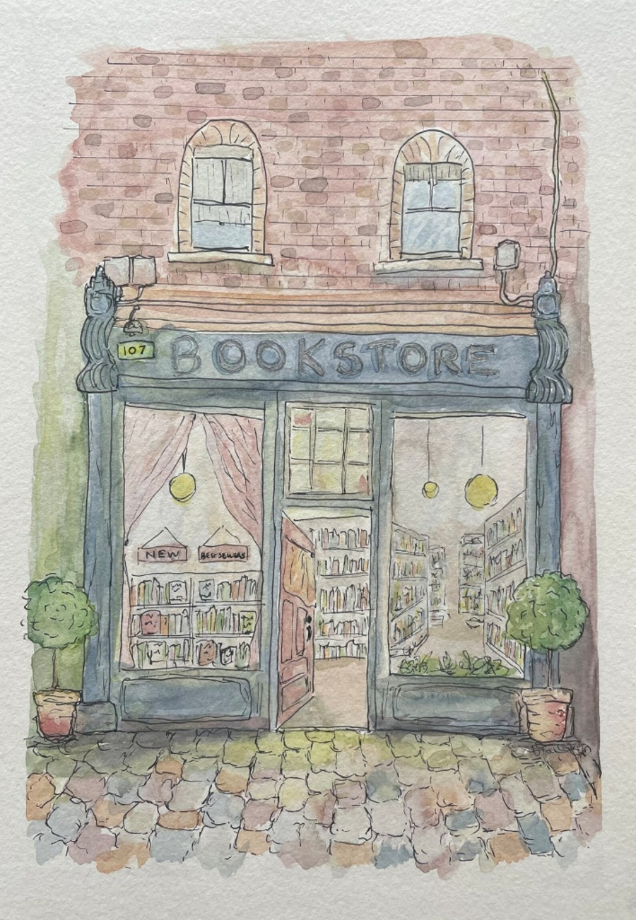 bookstore Homestead watercolours