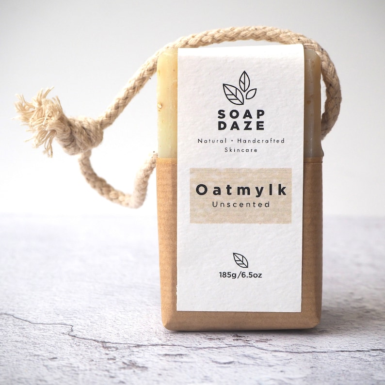 unscented oatmylk soap on a rope