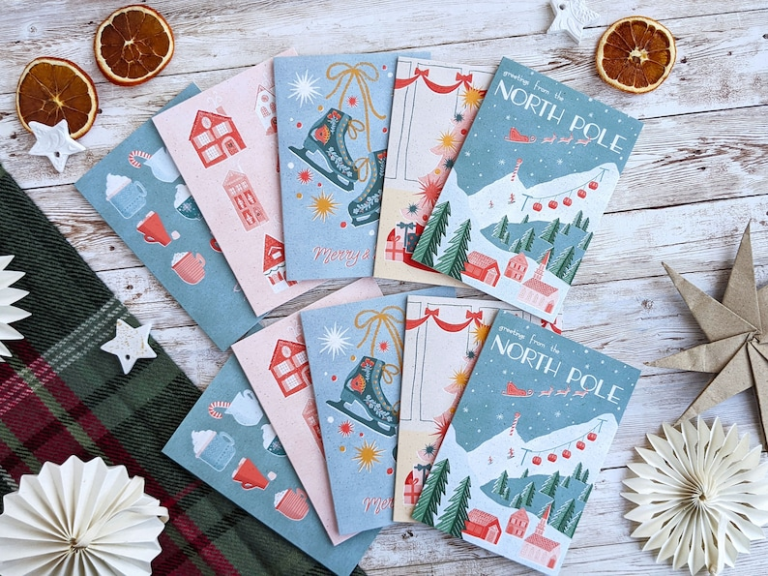 recycled Christmas greetings cards