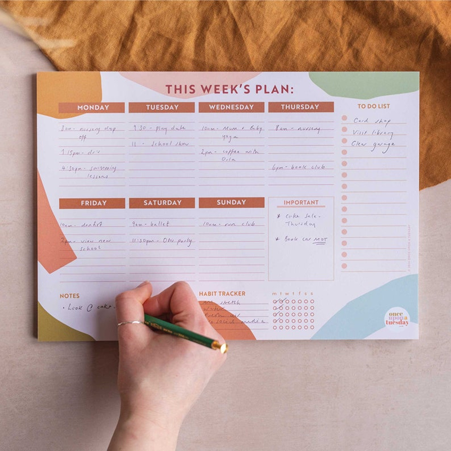 recycled weekly planner pad