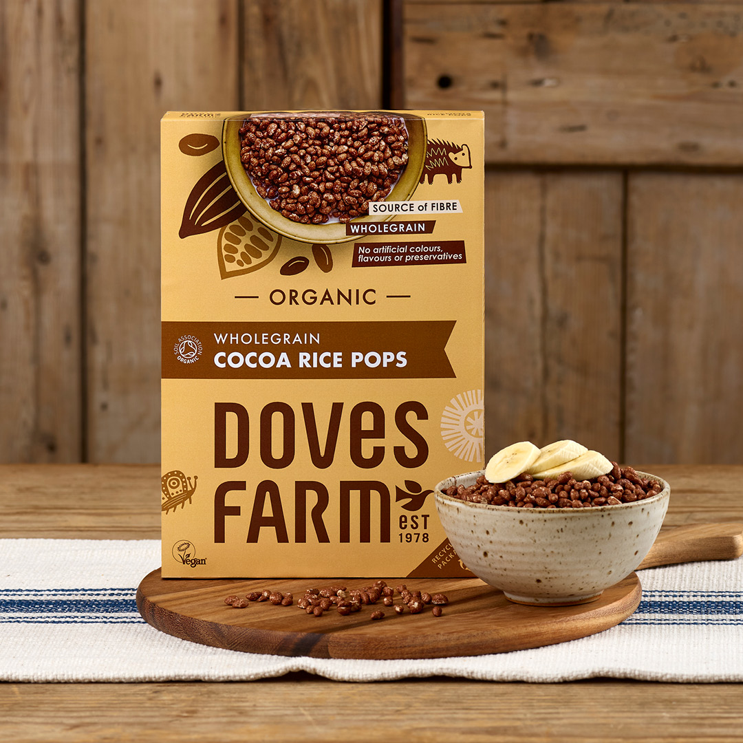 Doves farm cocoa rice pops