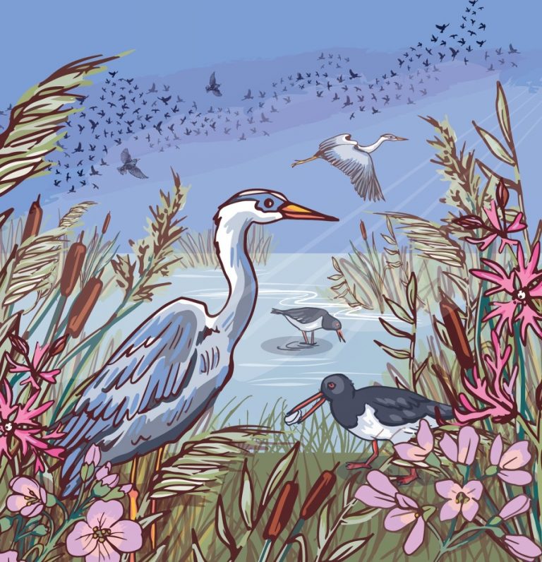 heron artwork by Angie