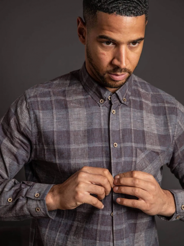 of the oceans organic checked shirt