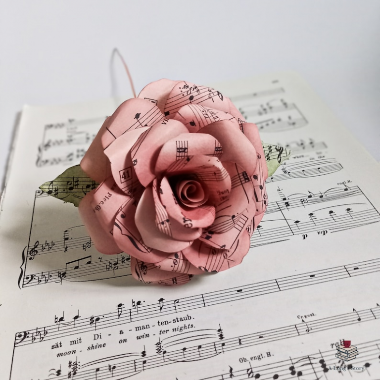 recycled music sheet rose