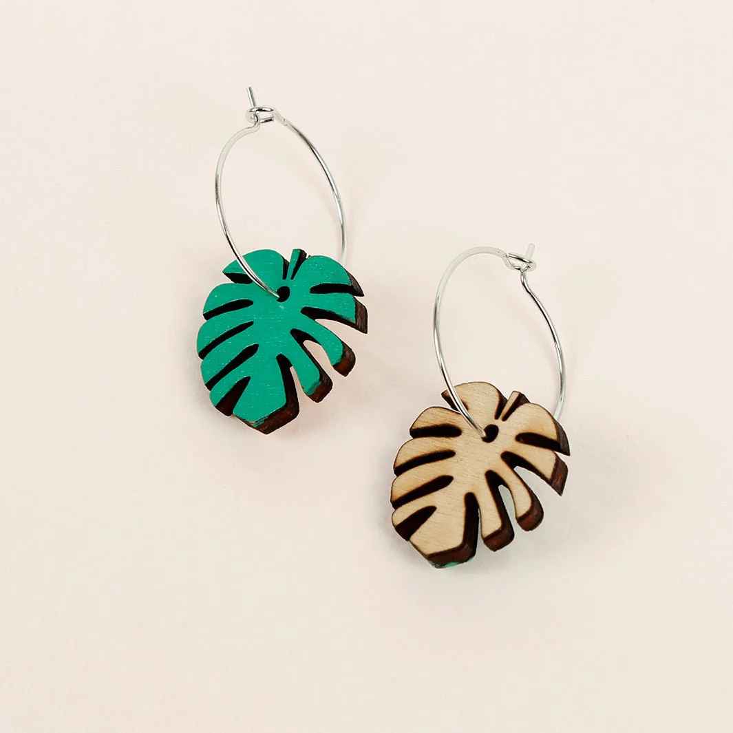 recycled wood earrings
