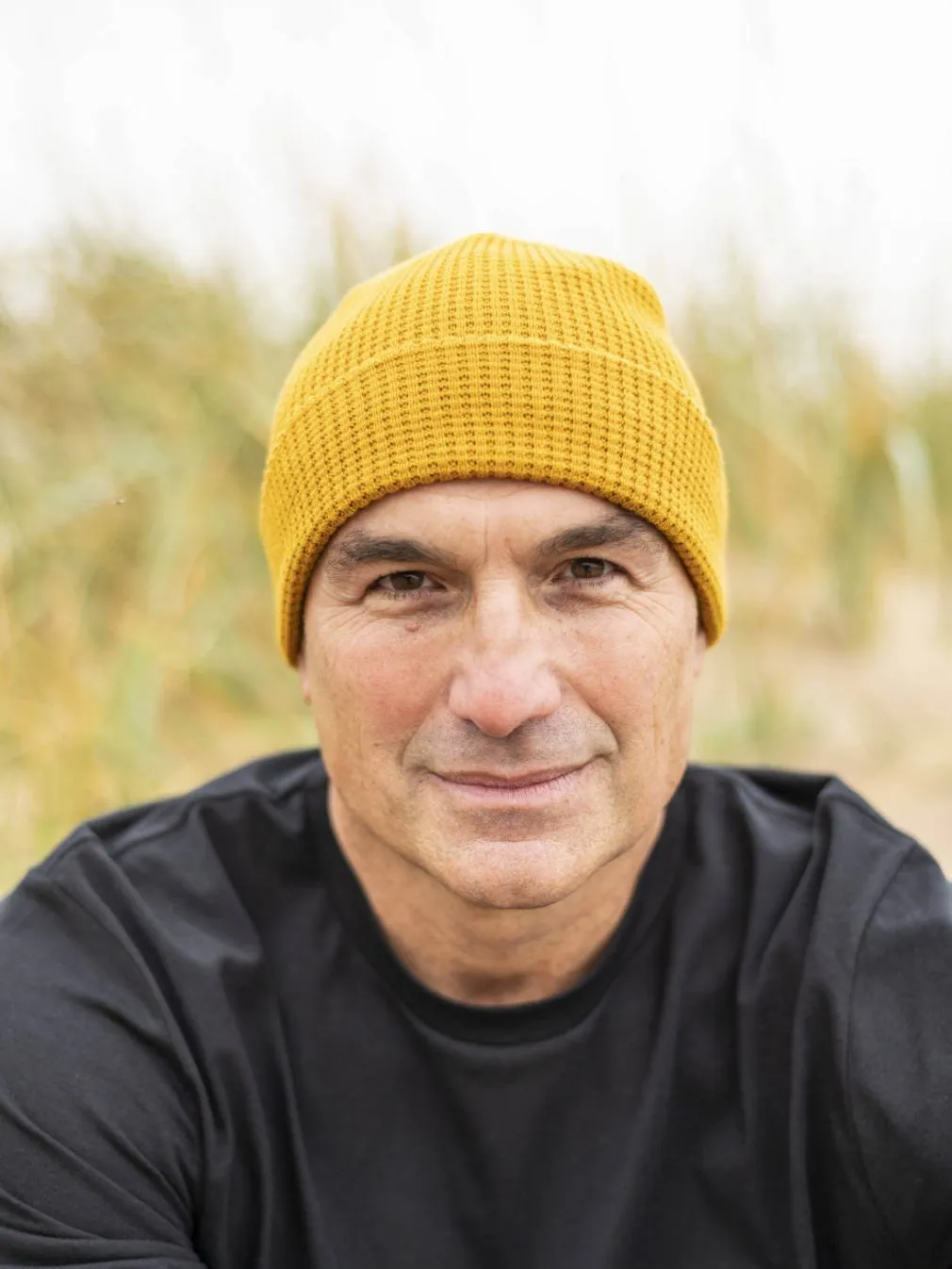 yellow organic cotton beanie