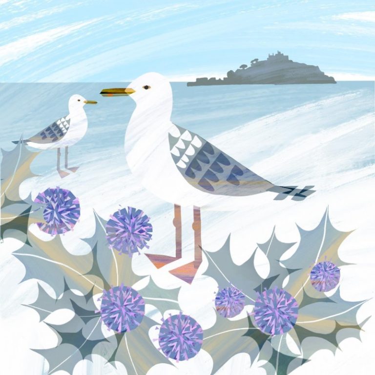 sea holly and seagulls Gill Wild