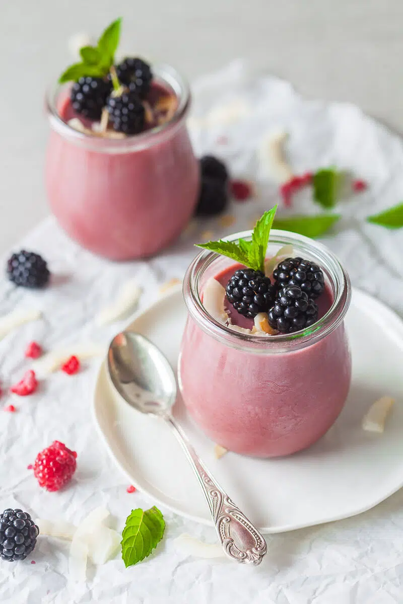 blackberry vegan pannacotta