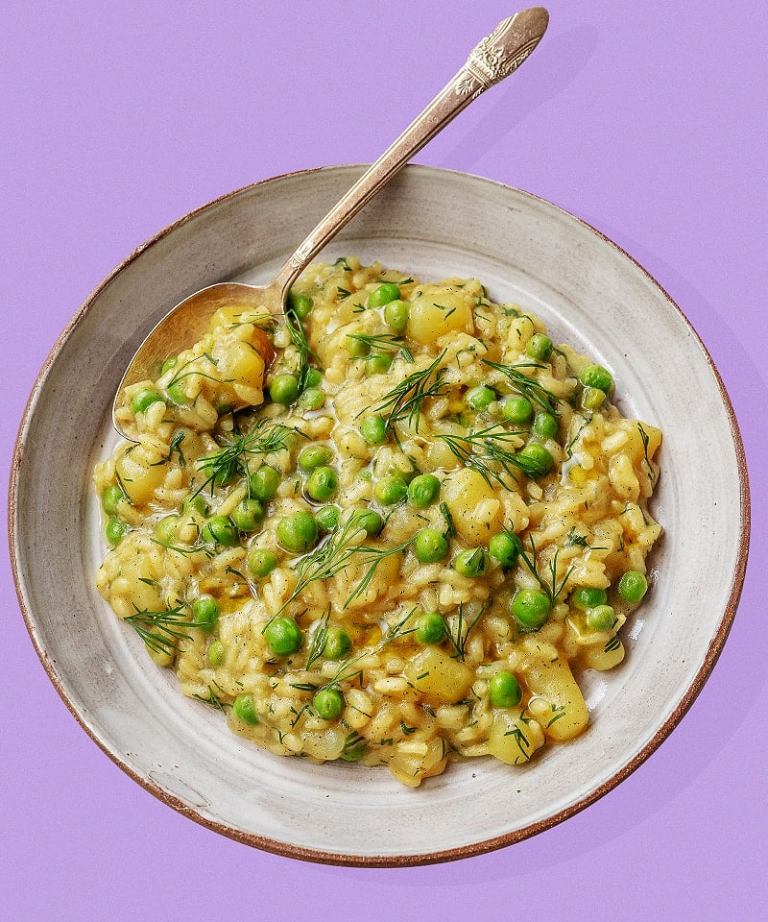 pea potato risotto