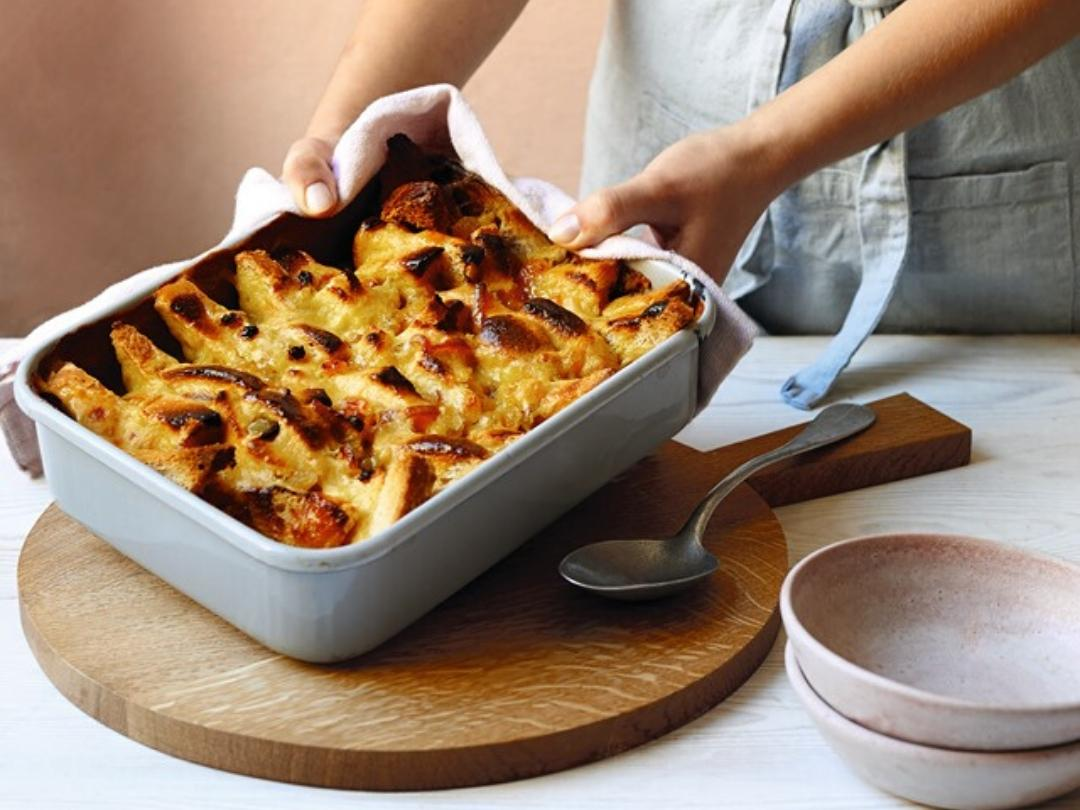 zesty vegan bread and butter pudding