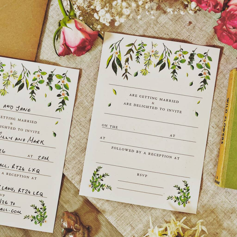 botanical wedding invites