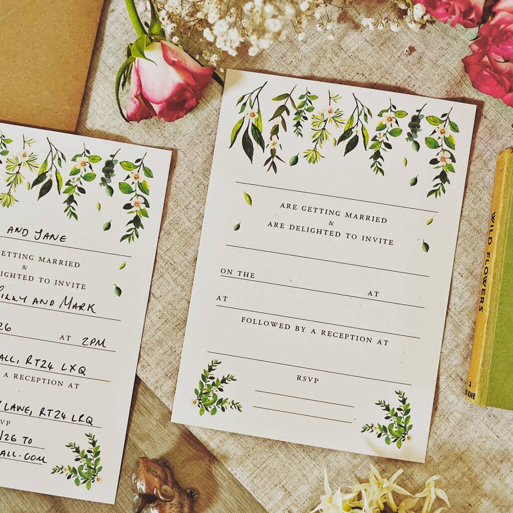 botanical wedding invites