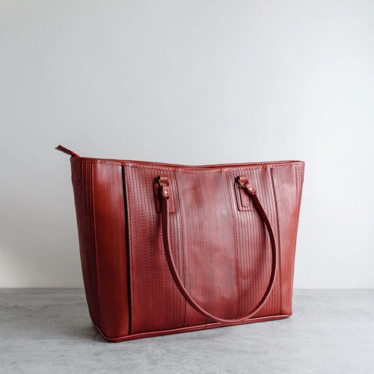 reclaimed firehose tote
