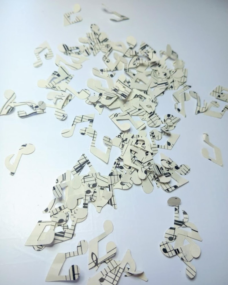 recycled music sheet confetti