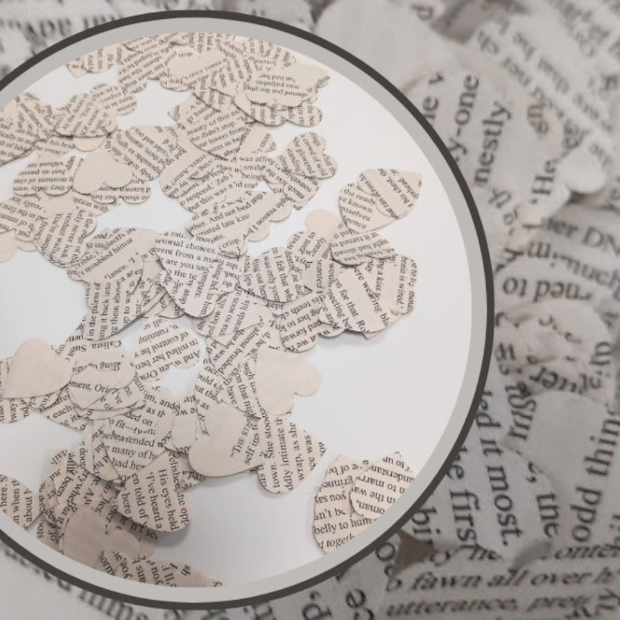 recycled romance novel confetti