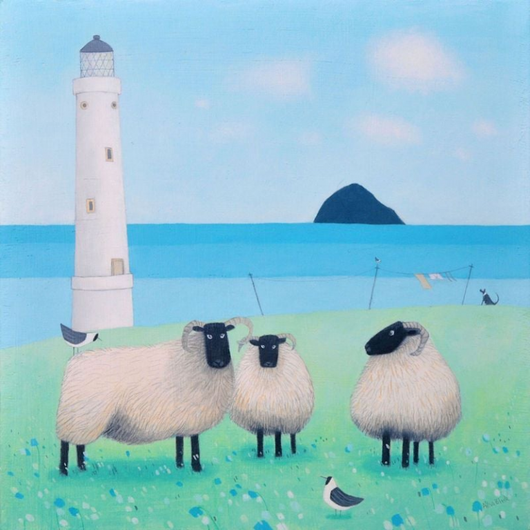 sheep and lighthouse Ailsa Black