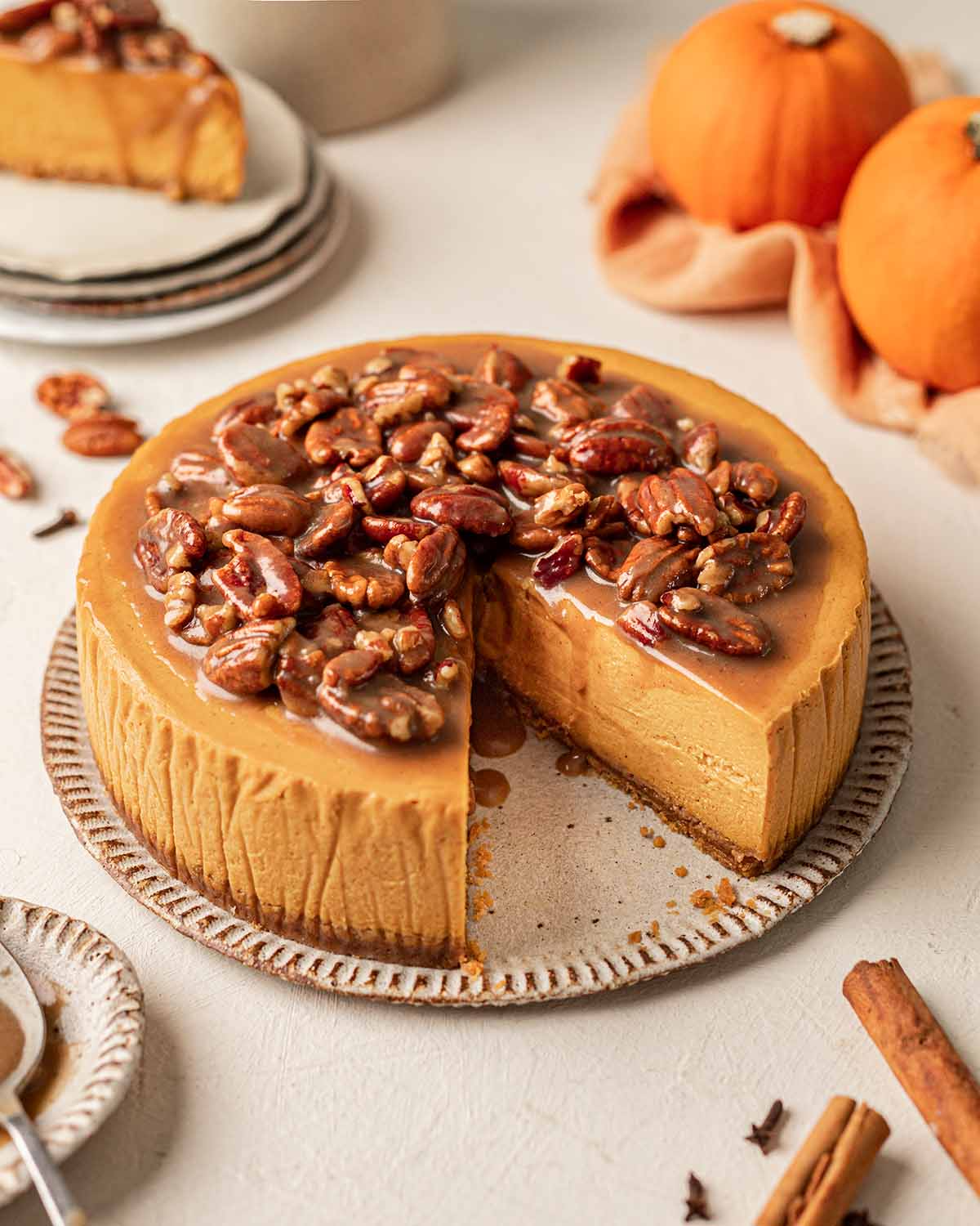 vegan pumpkin cheesecake