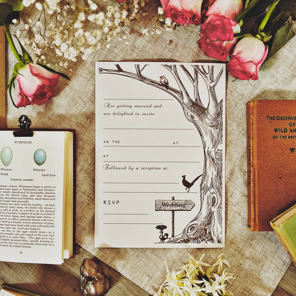 woodland wedding invite