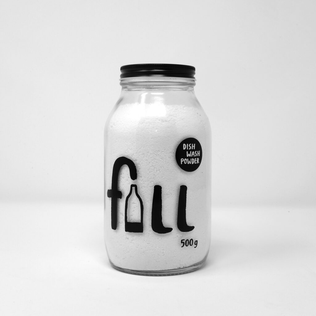 Fill dishwasher powder