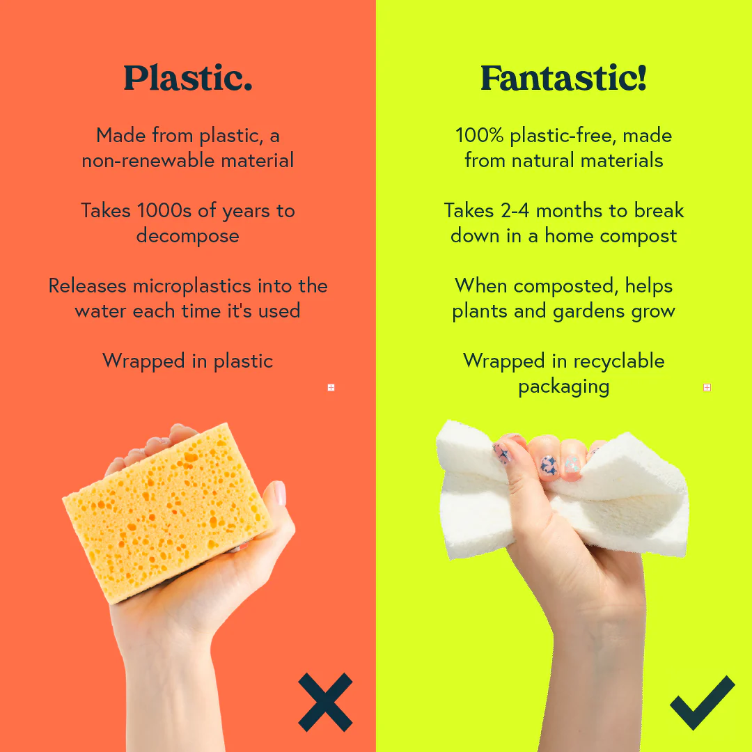 Seep plastic-free sponge