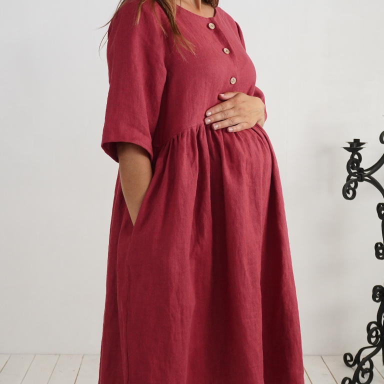 linen maternity dress
