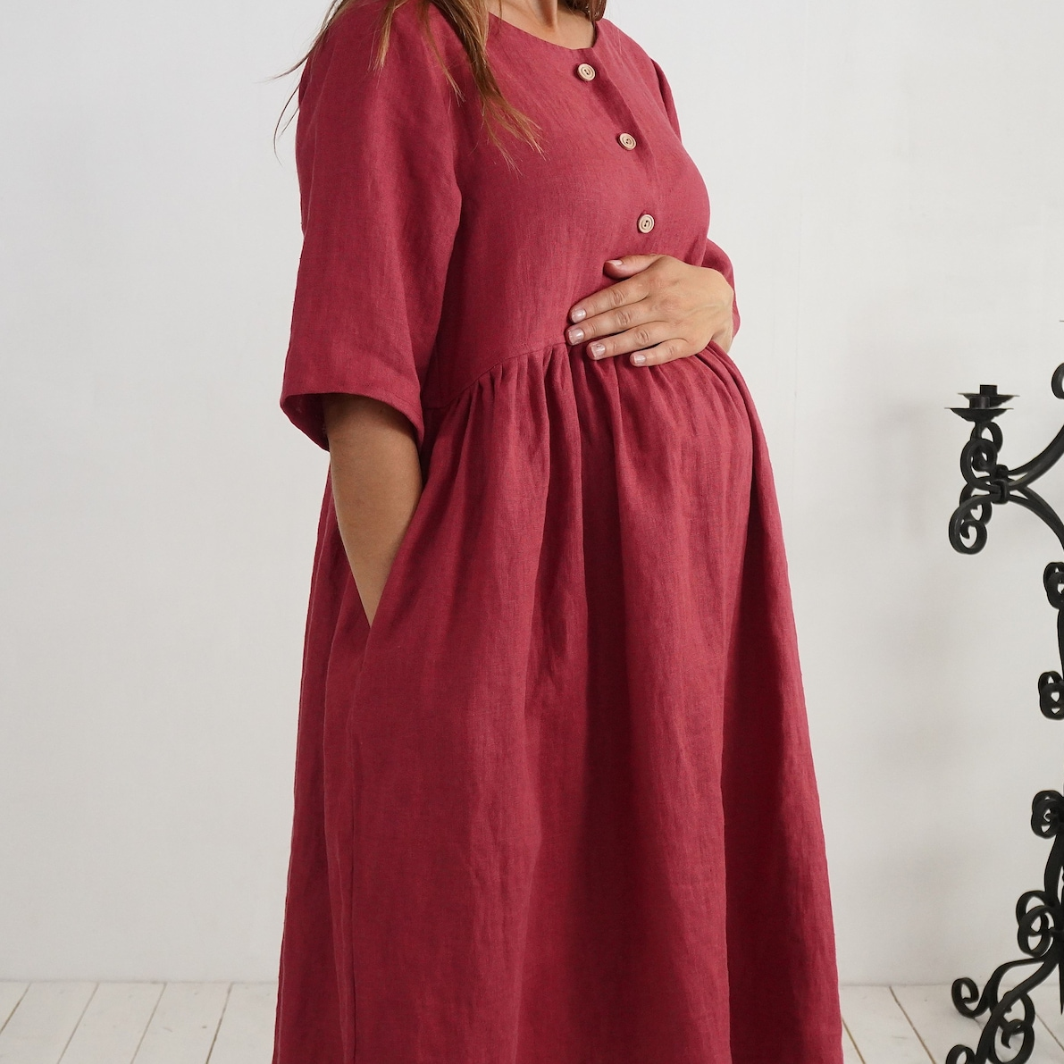 linen maternity dress