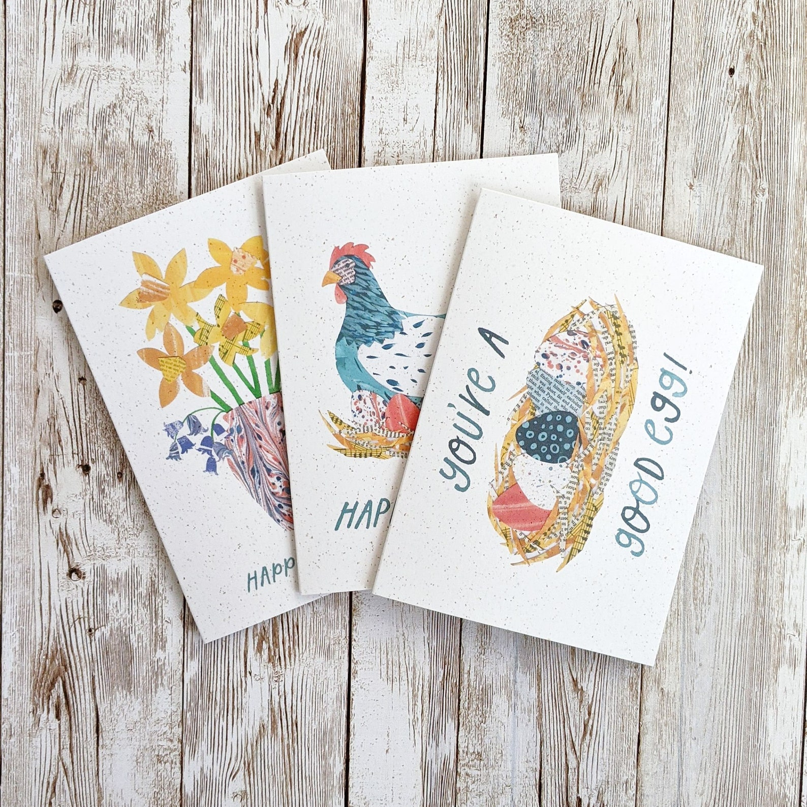 watercolour recycled Easter greetings cards