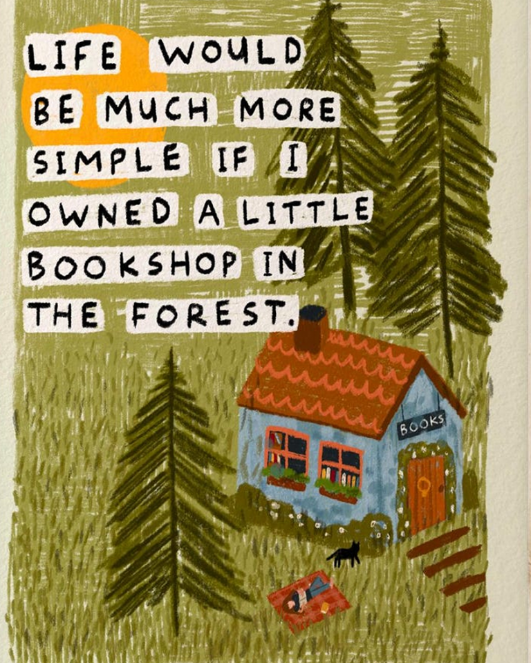 bookshop in forest Abbie Rose