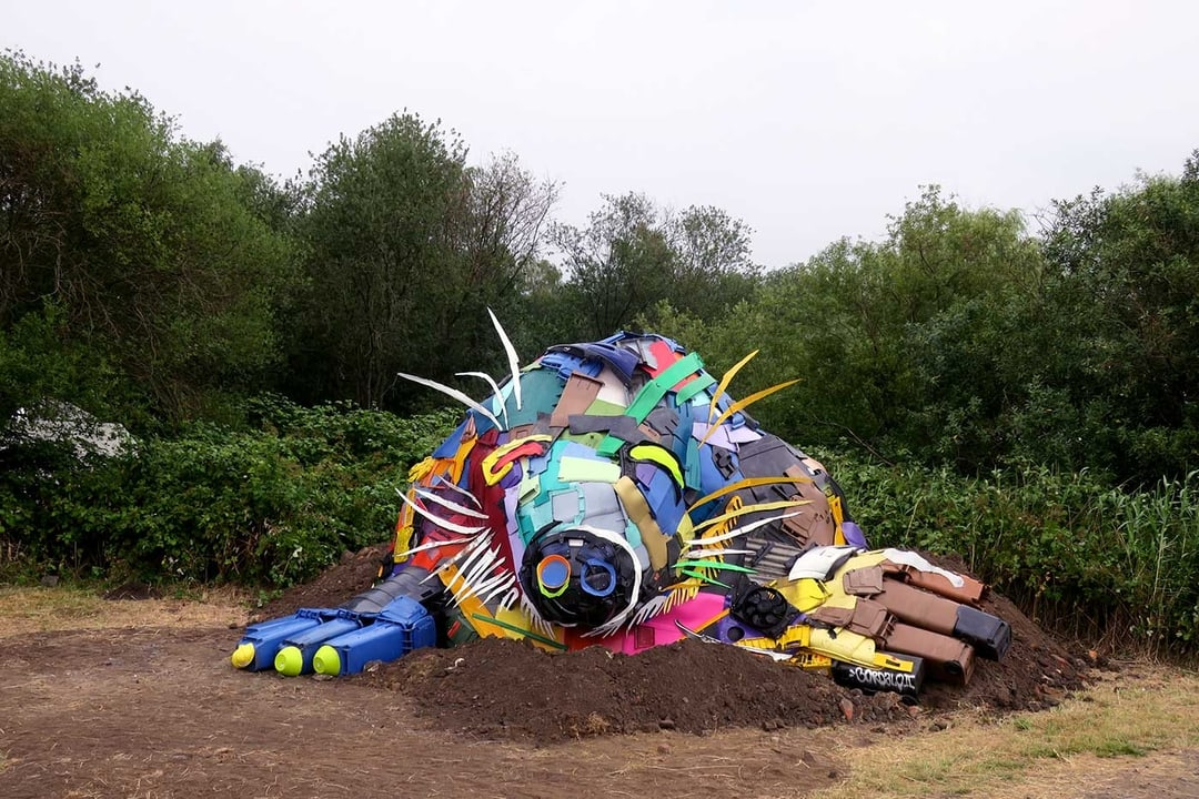 recycled plastic mole art