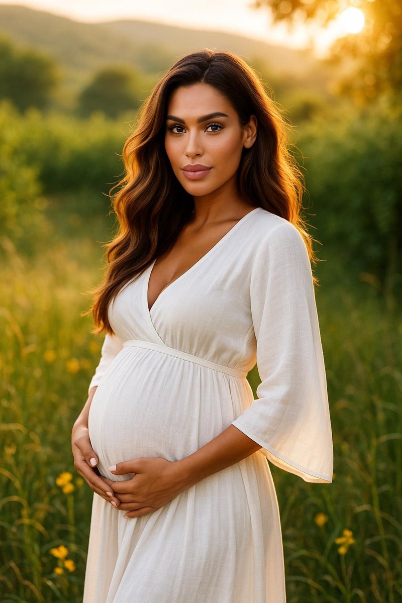 linen maternity gown