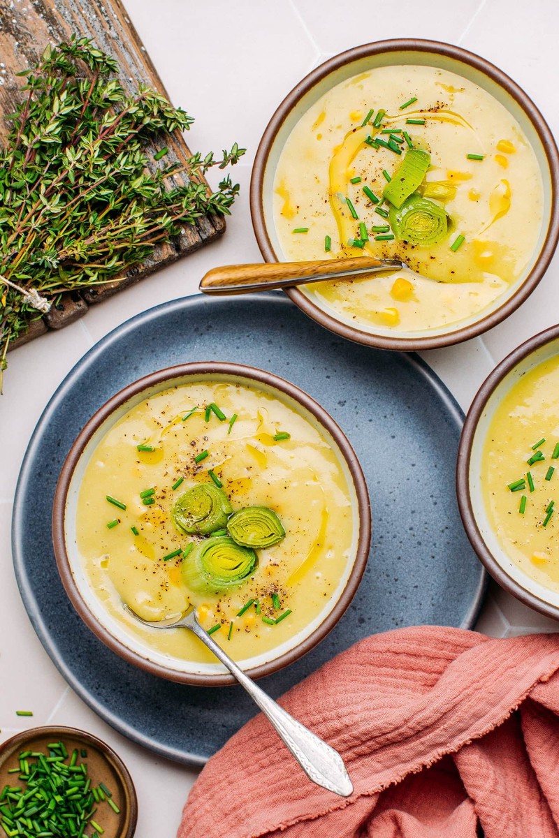 vegan leek and potato soup