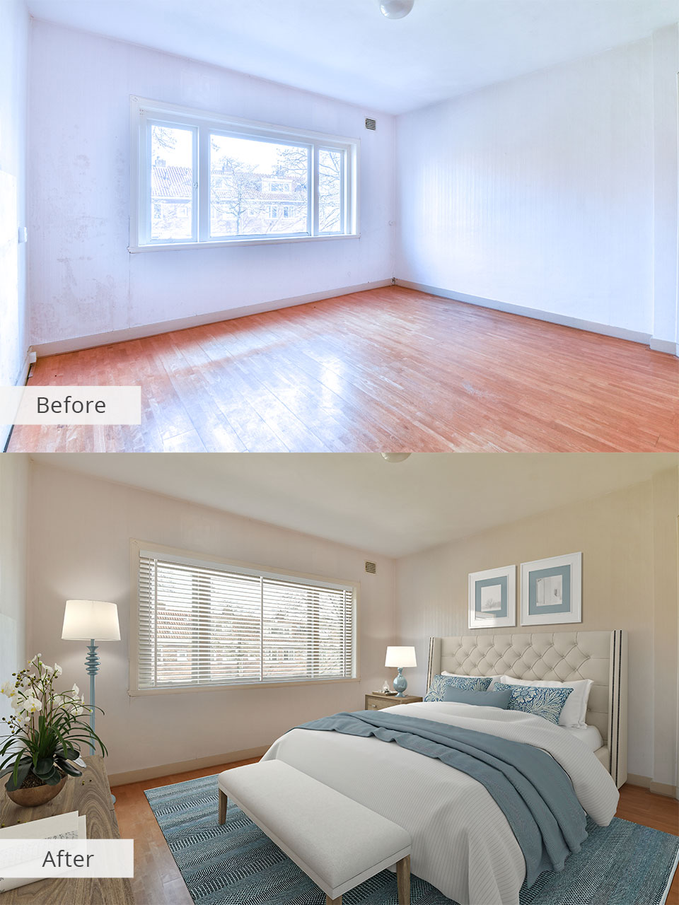 bedroom before and after