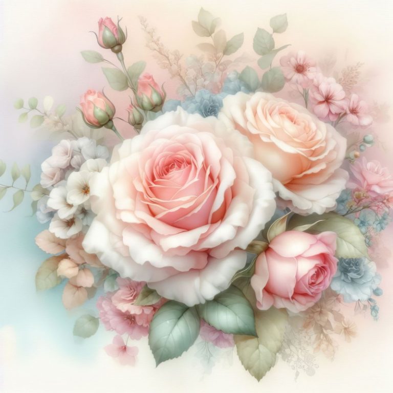 pastel roses fantasy digitals